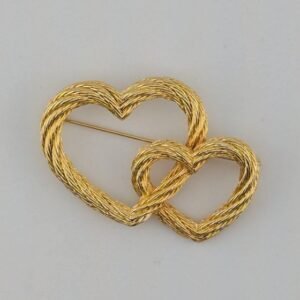 Christian Dior - Gold-plated - Brooch - Double Heart