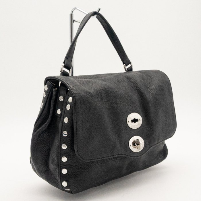 Zanellato - Postina Leather Top Handle Shoulder Bag Black Silver Hardware Made in Italy - Handbag - Image 5