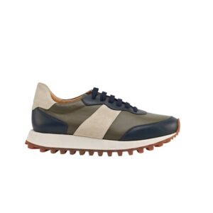 TESTONI - 8 UK - 42 IT - Sneaker Shoes Calf Navy / Fir Tree / Ivory - Sneakers - Size: EU 42 - New with tags