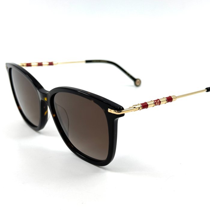 Carolina Herrera - *NEW* - Gold Metal - Brown Acetate - Sunglasses - Image 4