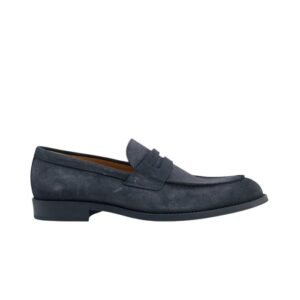 TESTONI - 8 UK / 42 IT - Penny Loafer Casual Suede Calf Blue Indigo - Loafers - Size: EU 42 - New in box