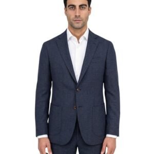 SANTANIELLO - 48 IT - "Il Viaggiatore" Blue Micro-Checks Suit Wool - Men's suit - New with tags