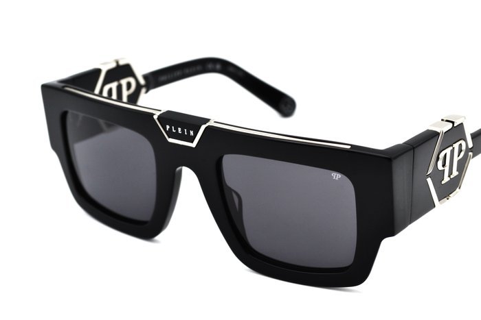 Philipp Plein - PLEIN GLOOM SPP092 - Exclusive Acetate & Silver Design with Logo - *New* - Sunglasses - Image 7