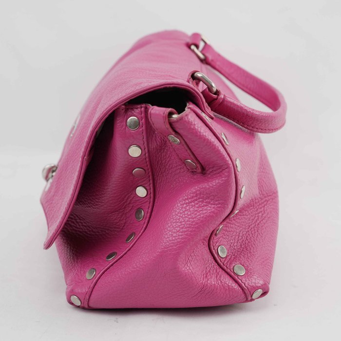 Zanellato - Postina Pink Grained Leather Handbag / Shoulder Bag Silver-Tone Hardware Made in Italy - Handbag - Image 4