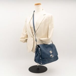 Zanellato - Postina Shoulder Bag in Blue pebbled Leather Made in Italy - Shoulder bag