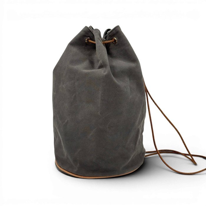 Hermès - Polochon Mimile GM Grey Canvas Drawstring Backpack - Shoulder bag - Image 3