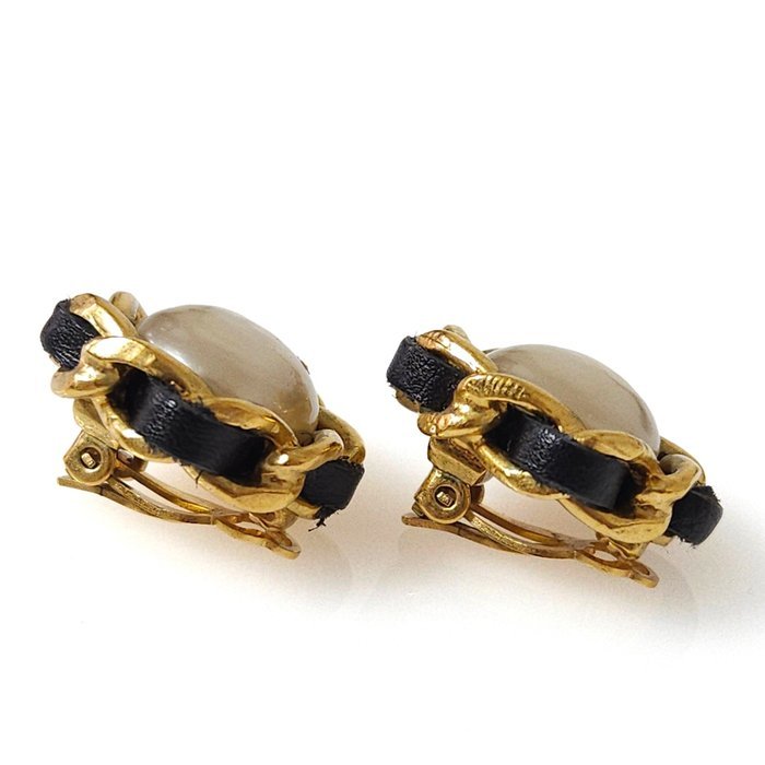 Chanel - Gold-plated, Leather - Earrings - Image 7