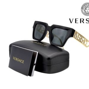 Versace - VE4431 - Made in Italy - Black Acetate & Gold Metal Design - *New Sunglasses* - Sunglasses