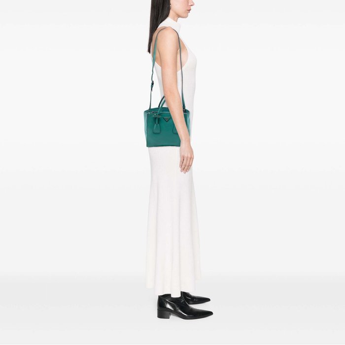 Prada - Glacé Calf Twin Pocket Double Handle Satchel - Bag - Image 6