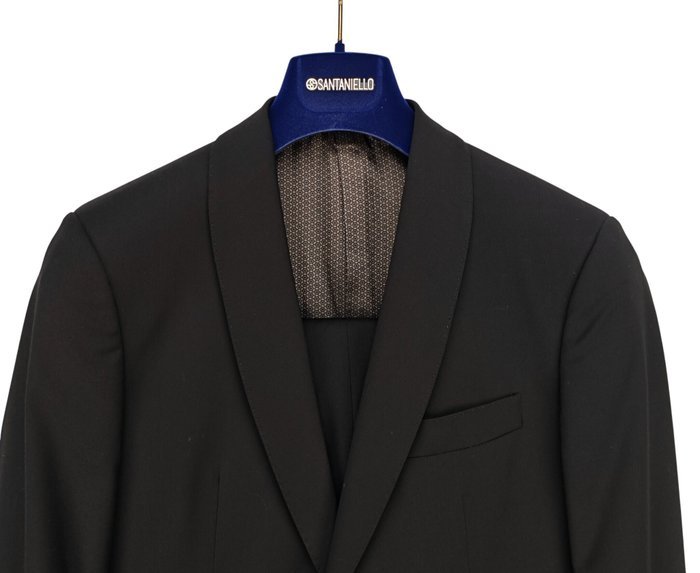 SANTANIELLO - 46 IT - Suit Black Smoking Wool Handmade in Italy - Men's suit - New with tags - Image 4