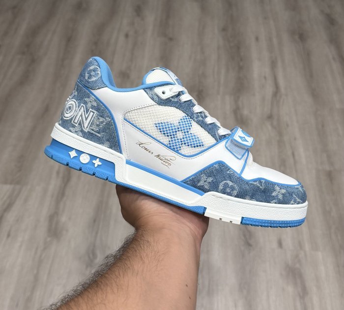 Louis Vuitton - LV Trainer Monogram Denim - Sneakers - Size: EU 43.5 - Image 6