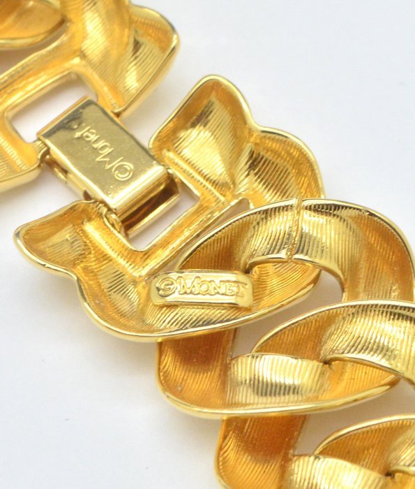 Monet - Vintage Heavy Curb Link Boxed 22kt Gold Plated Collar - Necklace - Image 4