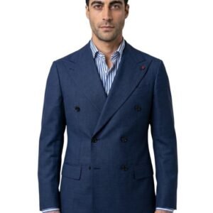 ISAIA NAPOLI - 48 IT - Blue Jacket Sport Coat SEA ISLAND Cotton R - Blazer - New with tags