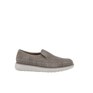 GIORGIO ARMANI - 6 UK - 40 IT Sneaker Shoes Slip-On Taupe Woven Suede - Loafers - Size: EU 40 - New in box