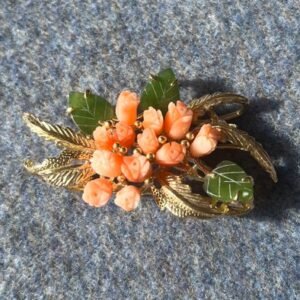Swoboda - Coral - Gold-plated - Brooch - Angel Skin Coral Brooch