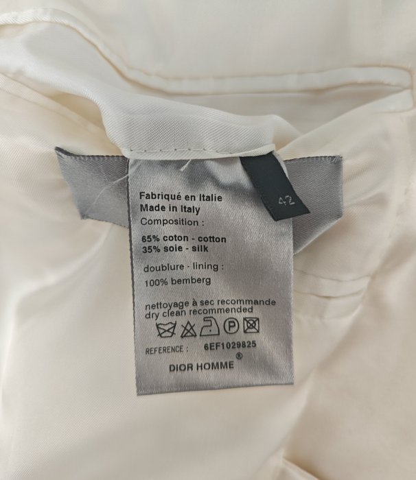 DIOR - 38 IT – Blazer "Smoking" Satin White Cotton Silk - Blazer - New with tags - Image 6