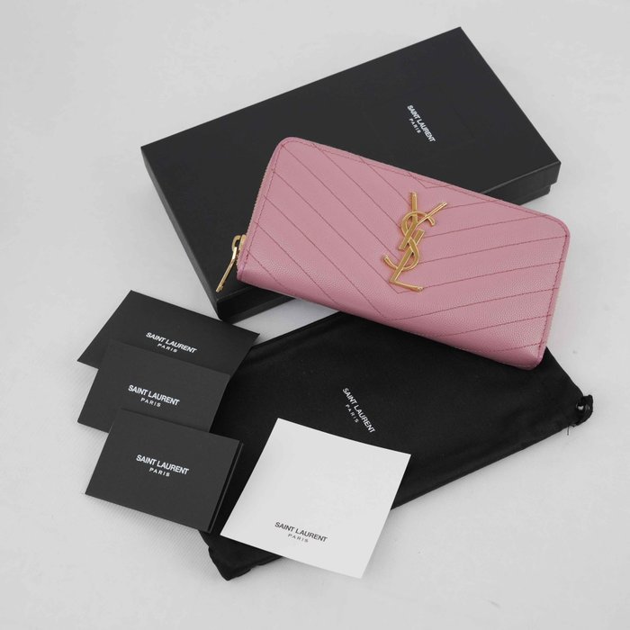Yves Saint Laurent - Monogram YSL Zip-Around Wallet Pink - Zip-around wallet
