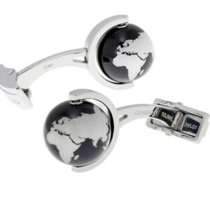 Montblanc - Steel - Cufflinks - Blue globe MB112998