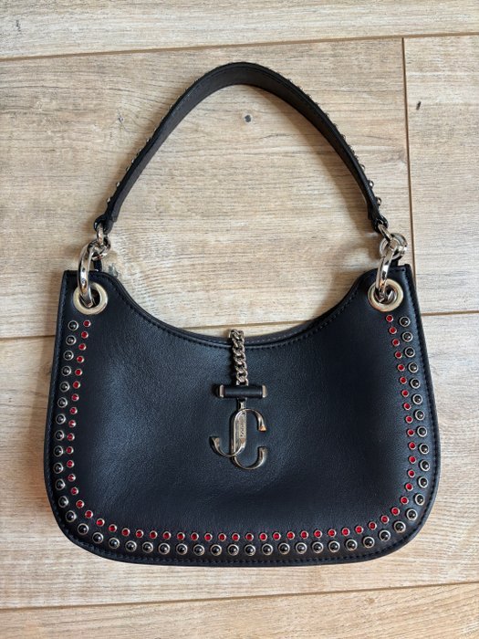 Jimmy Choo - VARENNE HOBO S – BLACK & RED STUDDED LEATHER - Handbag - Image 2