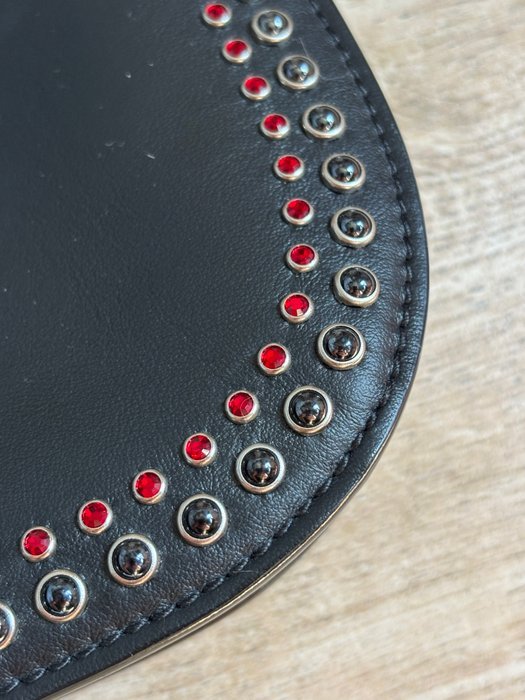 Jimmy Choo - VARENNE HOBO S – BLACK & RED STUDDED LEATHER - Handbag - Image 6