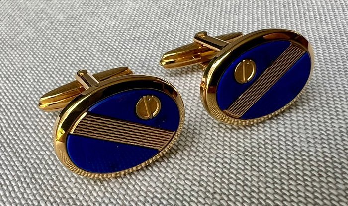 Alfred Dunhill - Lapis lazuli - Gold-plated - Cufflinks - & Tie clip - Image 8