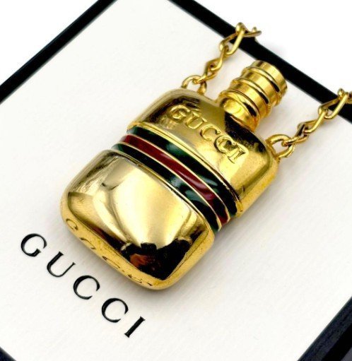 Gucci - Gold-tone metal and enamel - Necklace - Perfume Bottle Pendant