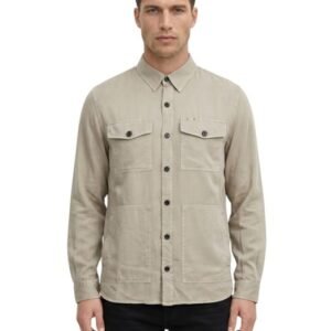 ISAIA NAPOLI - Size L - Light Beige Hand-Sewn Overshirt Jacket Cotton - Silk - Jacket - New with tags