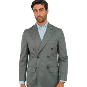 RUBINACCI NAPOLI - 50 IT - Green Off Double Breasted Jacket Cotton - Blazer - New with tags