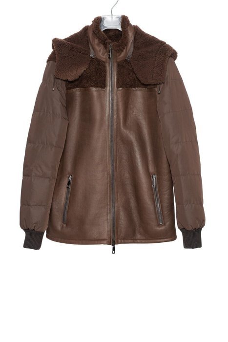 HETTABRETZ for TESTONI - 58 IT - Brown Jacket Coat Puffer Goose Down + Shearling - Coat - New with tags - Image 8