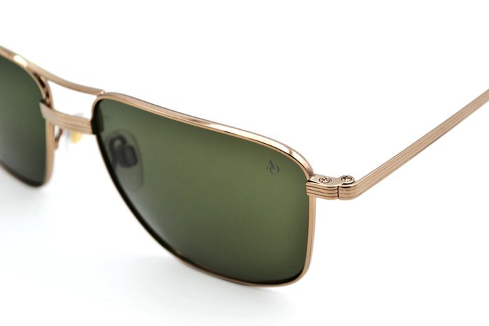 Other brand - American Optical - AIRMAN Light Bronce - Green Lenses - Classic Rectangular Design *New* - Sunglasses - Image 3