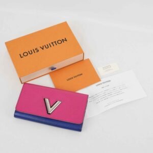 Louis Vuitton - Twist Epi Leather Long Wallet Pink Blue Silver Hardware Made in France - Wallet