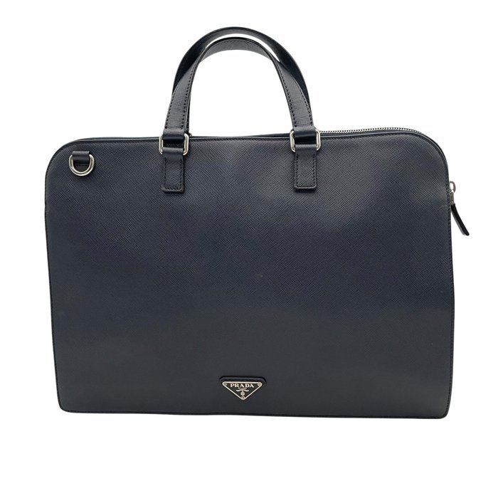 Prada - Prada Saffiano Leather Business Briefcase with Triangle Logo - Business bag - Image 2