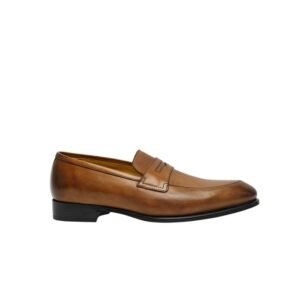 TESTONI - 8 UK - 42 IT - Perforated Loafer Shoes Antique Calf Caramel - Loafers - Size: EU 42 - New in box