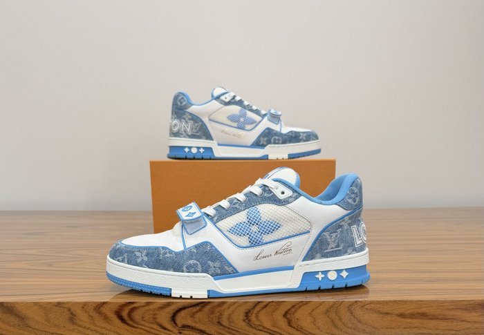 Louis Vuitton - LV Trainer Monogram Denim - Sneakers - Size: EU 43.5 - Image 3