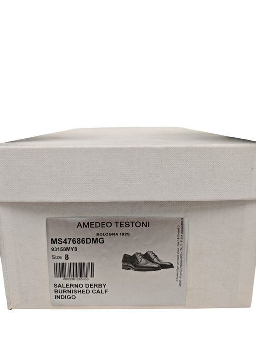 TESTONI - 8 UK - 42 IT - "Salerno" Derby Burnished Calf Indigo - Lace-up shoes - Size: EU 42 - New in box - Image 7