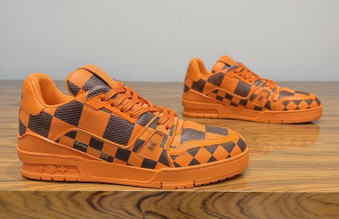 Louis Vuitton - LV Trainer Damier Pop Orange - Sneakers - Size: EU 43 - Image 4