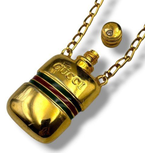 Gucci - Gold-tone metal and enamel - Necklace - Perfume Bottle Pendant - Image 6