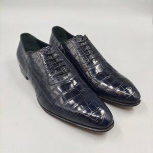 Dami-Crocodile-Blue Oxfords - Lace-up shoes - Size: EU 41 - New in box