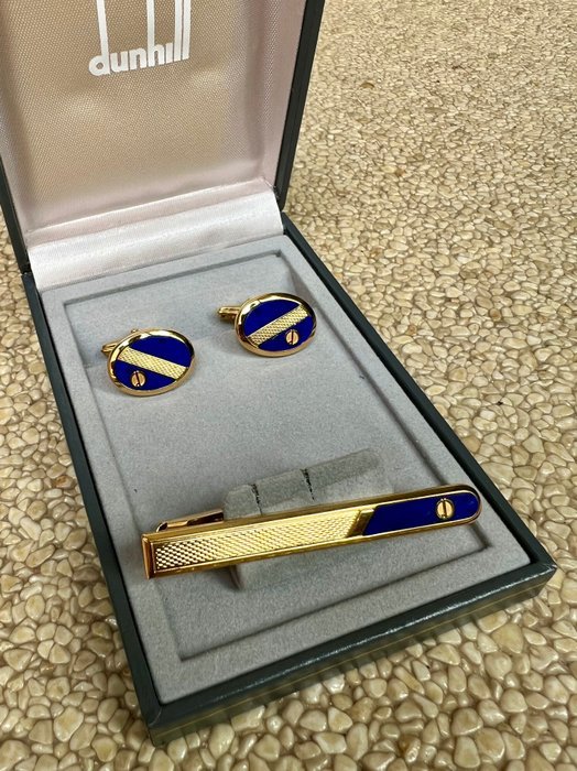 Alfred Dunhill - Lapis lazuli - Gold-plated - Cufflinks - & Tie clip