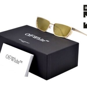 Off White - RICHFIELD OERI119 7676 - Made in Italy - Gold Metal Design & Gold Lenses - *New - Sunglasses