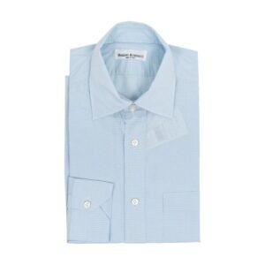 RUBINACCI NAPOLI - 16 - 41 - Blue Hand-Sewn Checks Pocket Shirt Cotton Classic Fit 2N - Shirt - New with tags