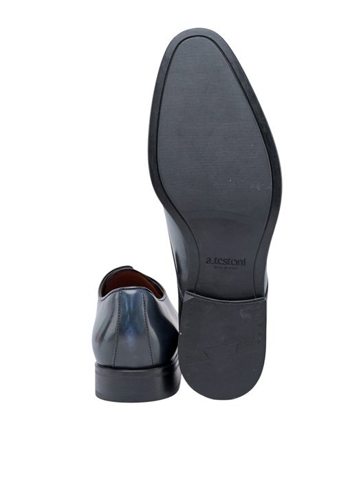 TESTONI - 8 UK - 42 IT - "Salerno" Derby Burnished Calf Indigo - Lace-up shoes - Size: EU 42 - New in box - Image 6