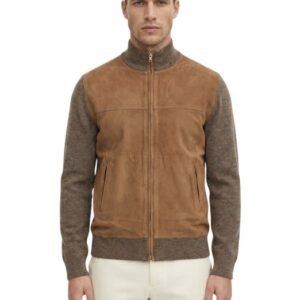 DELLA CIANA CASHMERE - 48 IT - Brown Bomber Zip Jacket Suede Leather - Cashmere - Bomber jacket - New with tags