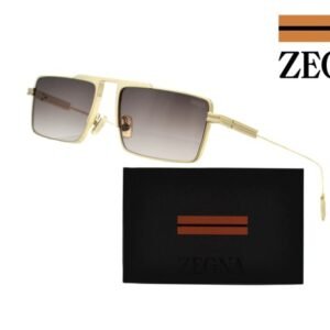 Ermenegildo Zegna - Made in Italy - EZ0233 32K - Gold Metal Frame Design - Light Grey Lenses - *New* - Sunglasses
