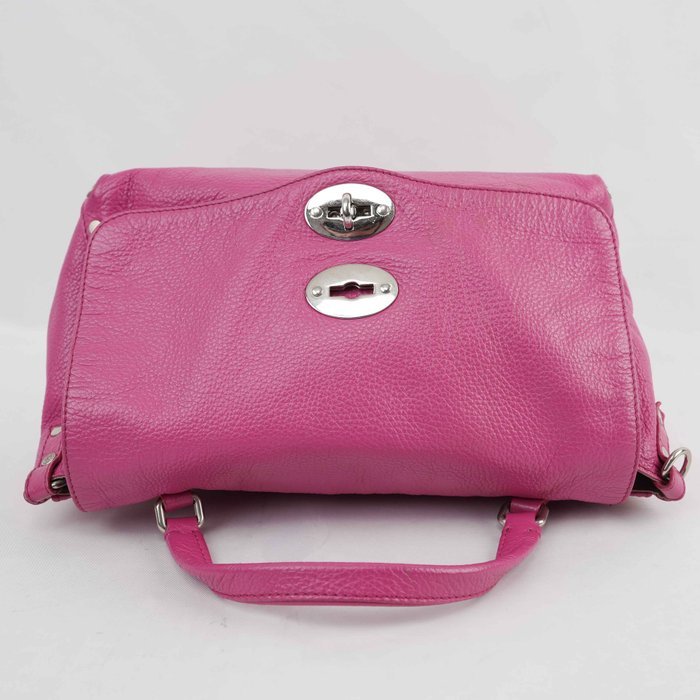 Zanellato - Postina Pink Grained Leather Handbag / Shoulder Bag Silver-Tone Hardware Made in Italy - Handbag - Image 7