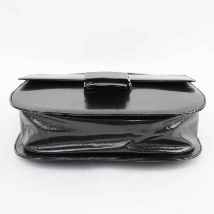 Prada - Prada Vintage Black Madras Leather Top Handle Handbag Black Hardware Made in Italy - Handbag - Image 8