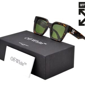 Off White - JACKSON OERI13I - Made in Italy - " X" Acetate Carey Design & Green Lenses - *New Sunglasses* - Sunglasses