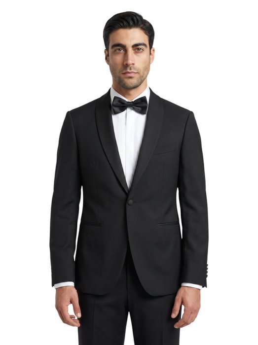SANTANIELLO - 46 IT - Suit Black Smoking Wool Handmade in Italy - Men's suit - New with tags