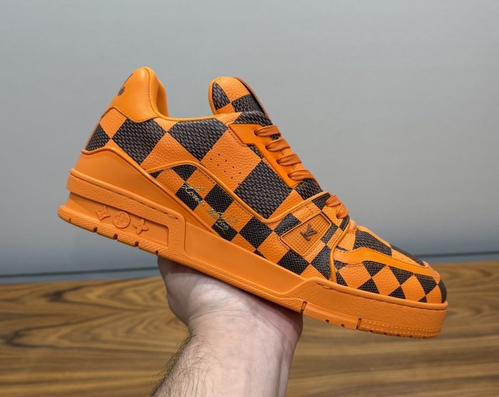 Louis Vuitton - LV Trainer Damier Pop Orange - Sneakers - Size: EU 43 - Image 6