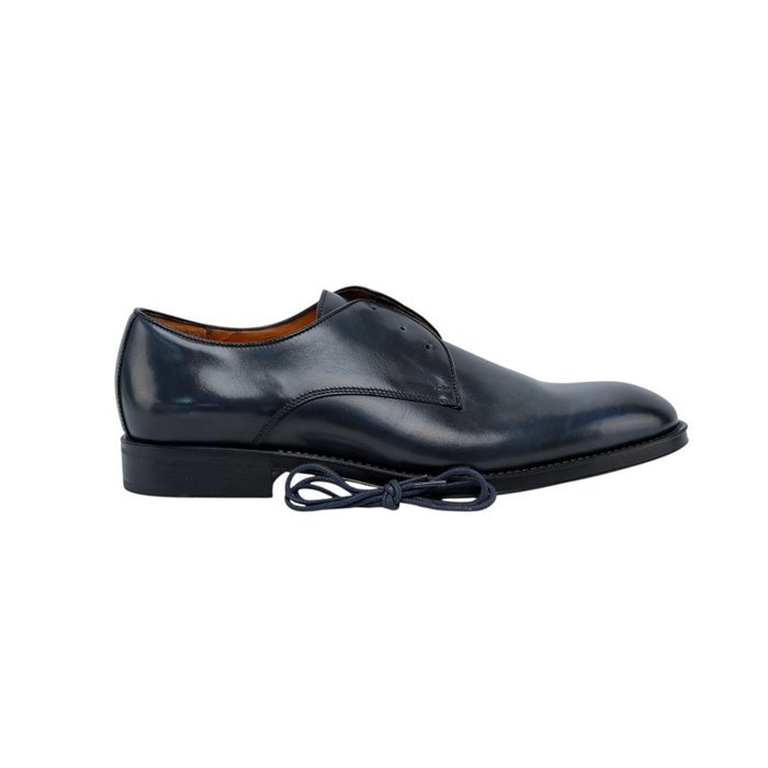 TESTONI - 8 UK - 42 IT - "Salerno" Derby Burnished Calf Indigo - Lace-up shoes - Size: EU 42 - New in box